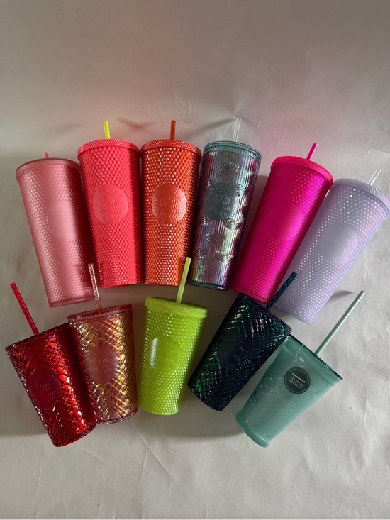 Starbucks Other - 11 NWT Starbucks Textured Studded Tumbler Collection - Bright Multi Colors
